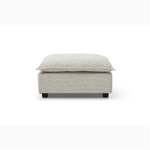 Canapé d'angle modulaire en lin avec pouf convertible